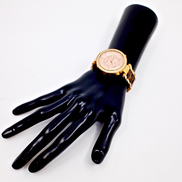 MICHAEL KORS~5538~parker~TORTOISE GLITZ CHRONOGRAPH WATCH - Picture 4 of 6